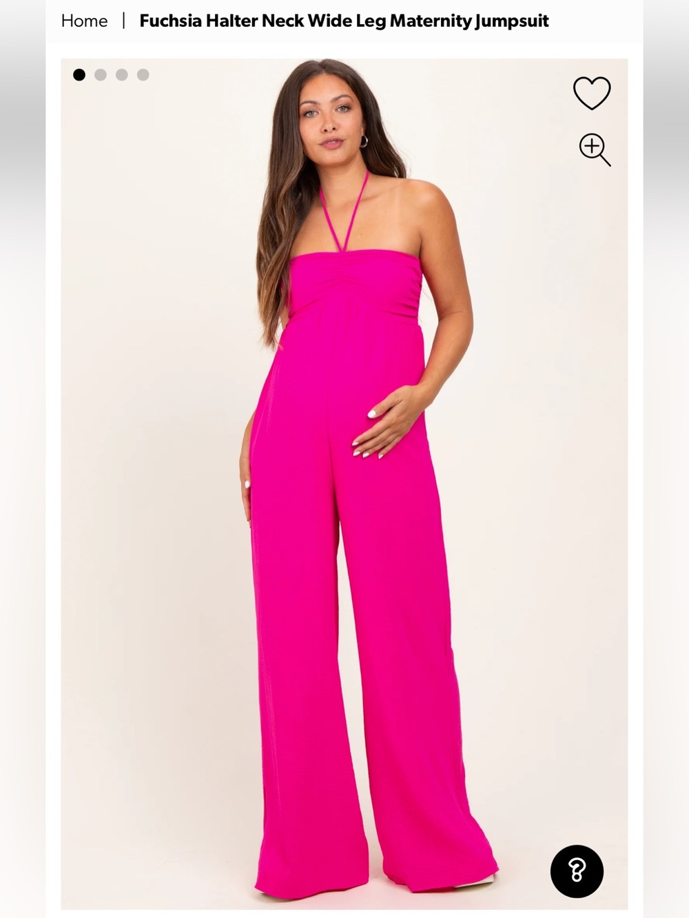 Pinkblush Fuchsia Halter Neck Wide Leg Maternity Jumpsuit